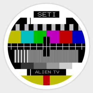 Retro TV SETI Alien Test Pattern Sticker